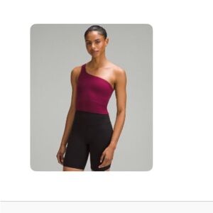 Lululemon ribbed nulu asymmetrical yoga tank in deep luxe